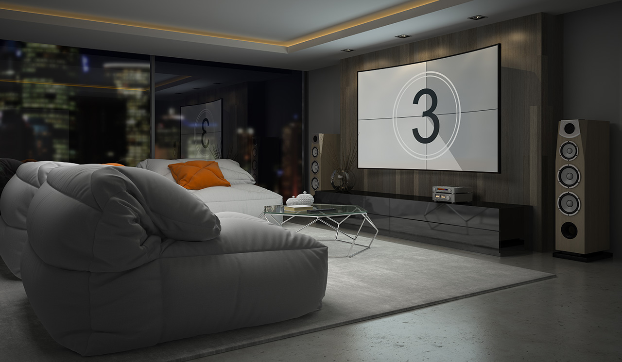 Media Room Construction – acoustic drywall and finishes